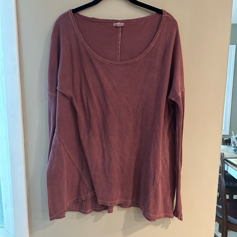 Ecote Pink Long Sleeve Thermal Shirt Size M